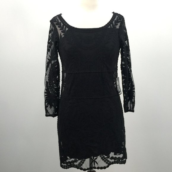 Express Dresses Nwt Express Black Floral Lace Long Sleeve Dress